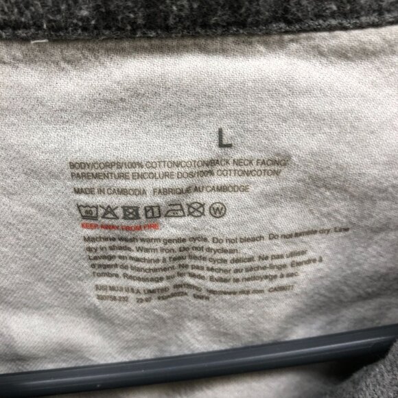 Muji Flannel Pajama Set Womens L Gray Long Sleeve 2 Piece Pants Shirt - Picture 7 of 10